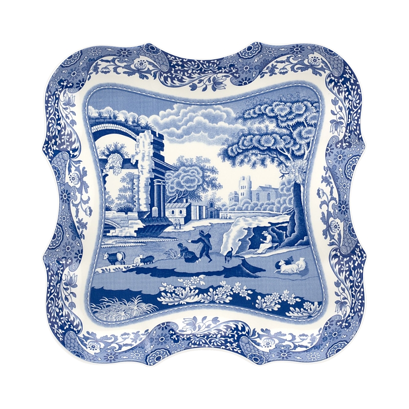 Spode Blue Italian 14in Devonia Tray In Blue