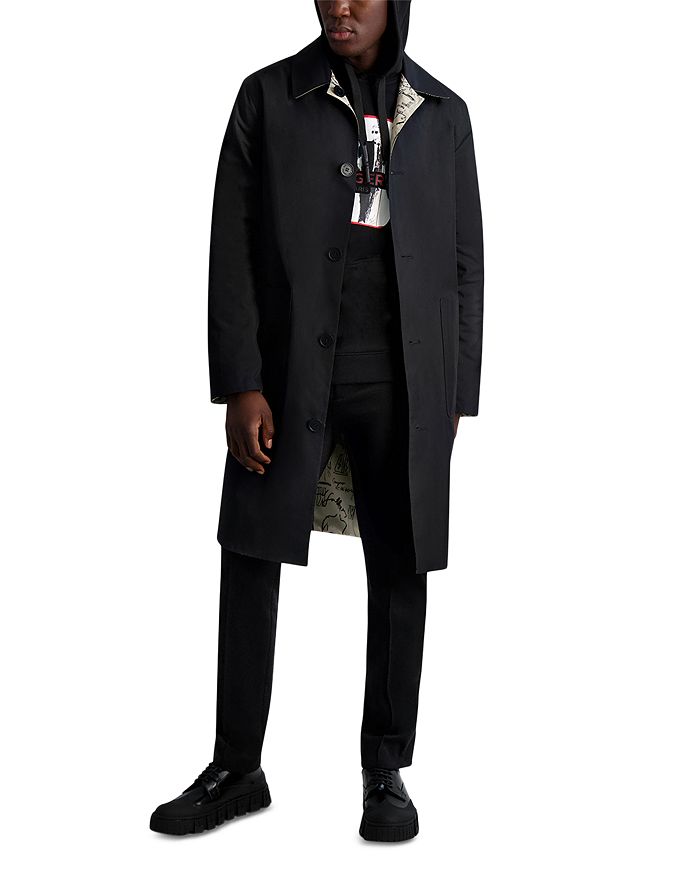 Karl Lagerfeld Mens Limited Edition Slim Fit Reversible Trench