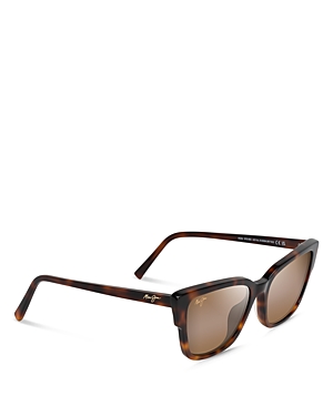 Maui Jim Kou Polarized Cat Eye Sunglasses, 55mm In Tortoise/brown Polarized Solid