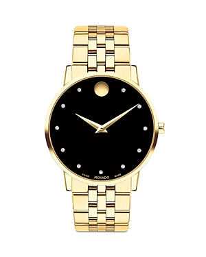 Shop Movado Museum Watch, 40mm In Black/gold