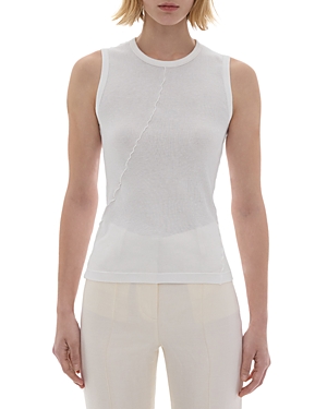 Helmut Lang Twisted Muscle Cotton Tank Top In White