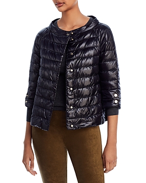 Herno Cropped Down Puffer Jacket In Black