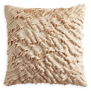 Shop Donna Karan Ruffle Decorative Pillow, 18 X 18 In Gold