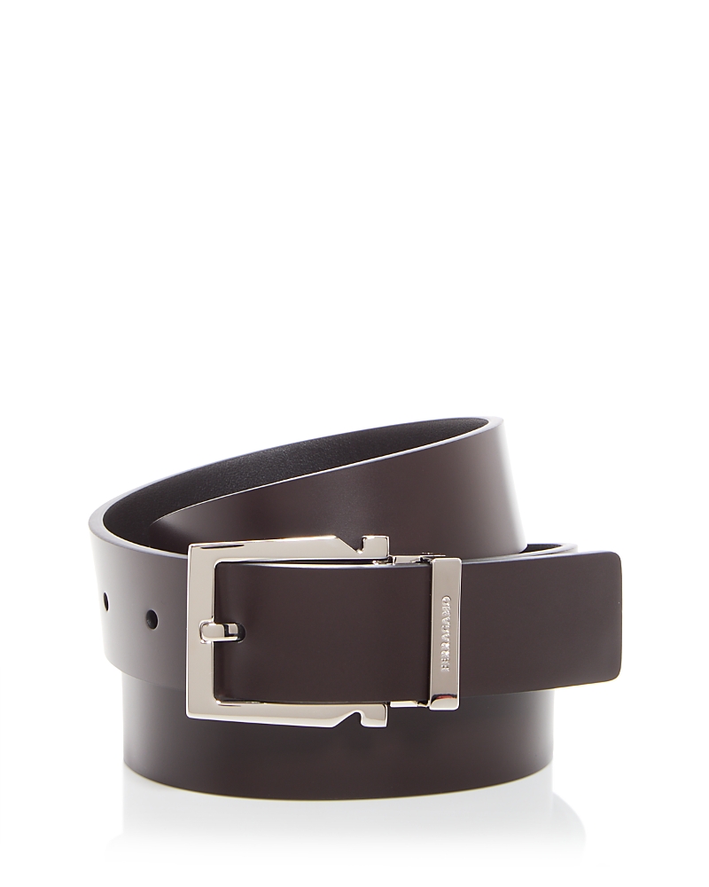 Ferragamo Men's Gancini Reversible Leather Belt In Hickory