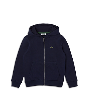 Lacoste Boys' Full Zip Hooded Sweatshirt - Little Kid, Big Kid In Navy Blue