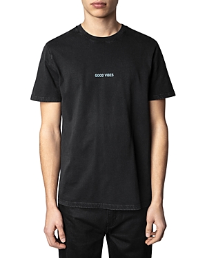 Zadig & Voltaire Ted Logo-print Cotton T-shirt In Noir