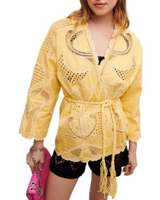 Maje Biana Crocheted Kimono Jacket | Bloomingdale's