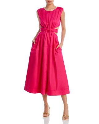 Aje - Tie Front Cotton Midi Dress
