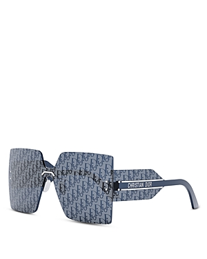 Shop Dior Club M5u Mask Sunglasses, 145mm In Blue Mirrored