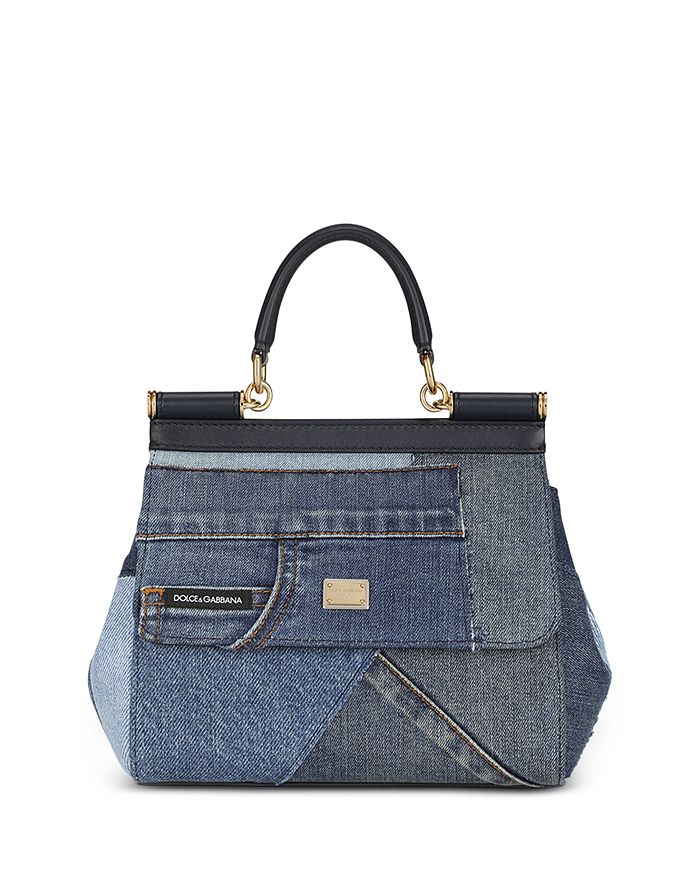Totes bags Dolce & Gabbana - Small Sicily bag in patchwork denim -  BB7400AO6218M800