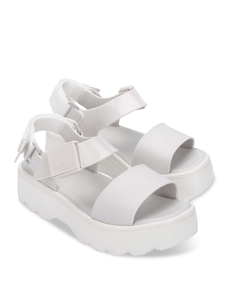 Shop Melissa Women's Kick Off Ankle Strap Slingback Platform Sandals In White