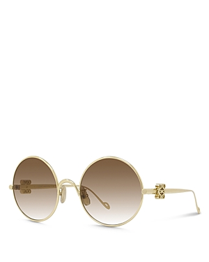Loewe Refined Metal Round Sunglasses, 54mm In Gold/brown Gradient