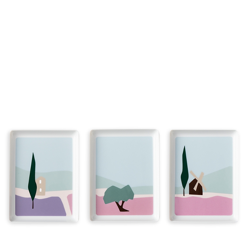 Degrenne Paris Destination Sud Rectangular Trays, Set Of 3 In Multi