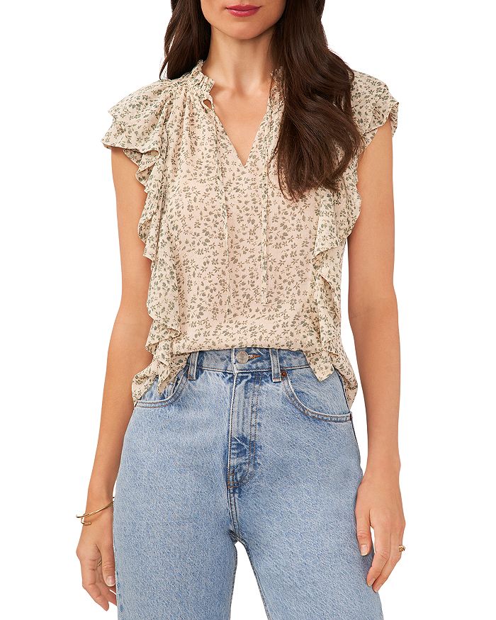 1 state top ruffle sleeve top