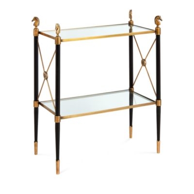 Rider Two Tier Brass Side Table