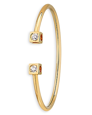 Dinh Van 18K Yellow Gold Le Cube Diamant Diamond Cuff Bangle Bracelet