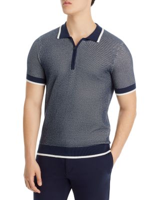 HUGO BOSS SHOLONO ZIP PLACKET CONTRAST TRIM POLO SHIRT