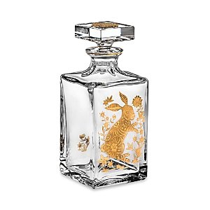 Vista Alegre Golden Whisky Decanter with Gold Rabbit