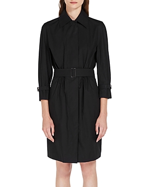 Shop Max Mara Saio Trench Dress In Black