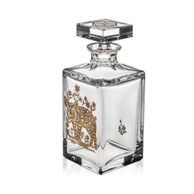 Golden Whisky Decanter with Gold Pig