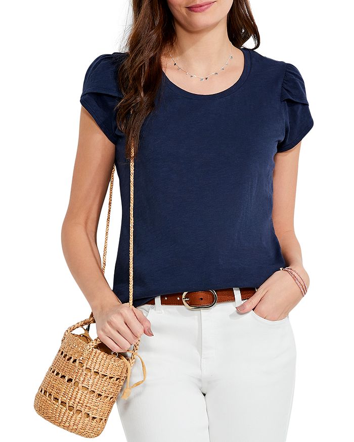 NZT Hazy Blues Split Neck Tee main image 1