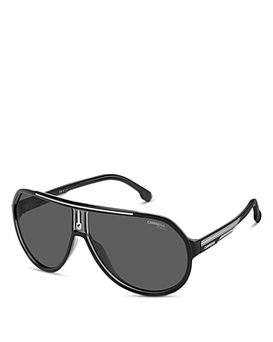 Shop Carrera Aviator Shield Sunglasses, 64mm In Black/gray Solid