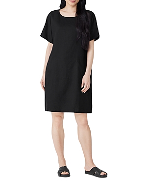 eileen fisher organic linen dolman sleeve dress