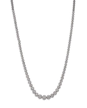 Bloomingdale's - Diamond Graduated Flower Cluster Collar Necklace in 14K White Gold, 7.0 ct. t.w. - 100% Exclusive 