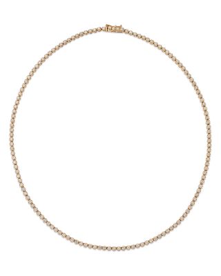 Diamond Crown Set Tennis Necklace in 14K Yellow Gold, 4.00 tcw 