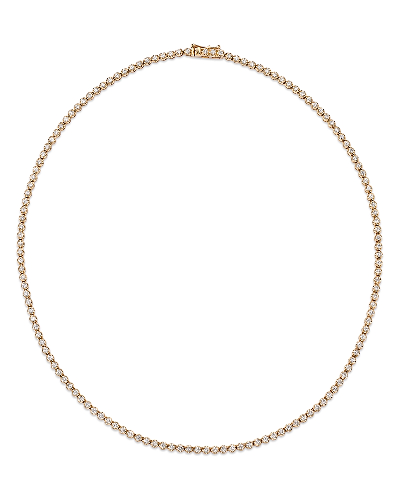 Bloomingdale's Fine Collection Diamond Crown Set Tennis Necklace in 14K Yellow Gold, 4.00 tcw