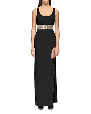 David Koma Plexi Metallic Waist Gown