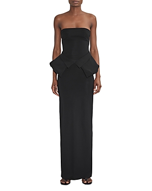 Et Ochs Ada Utility Pocket Peplum Gown In Black