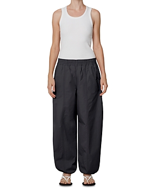 Agolde Dakota Cotton Poplin Track Pants In Black