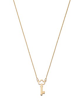 14K Yellow Gold Square Key Necklace, Gold Key Necklace, Tiny Key Necklace , Layering Gold Necklace