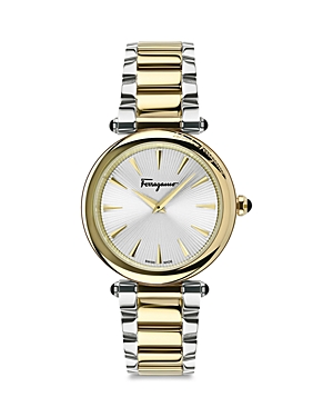Shop Ferragamo Idillio Watch, 36mm In Silver/gold