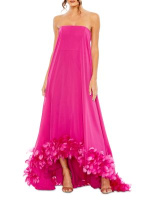 Mac Duggal - Strapless Flared Feather Hem Gown