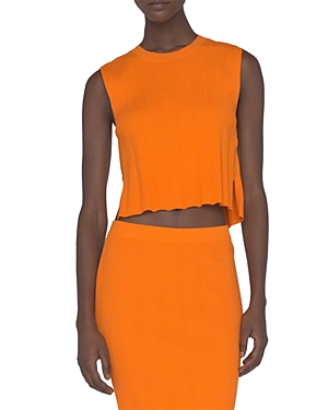 Frame Orange Cutout Tank Top In Bright Tan