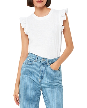 Whistles Frill Cap Sleeve Tee In White