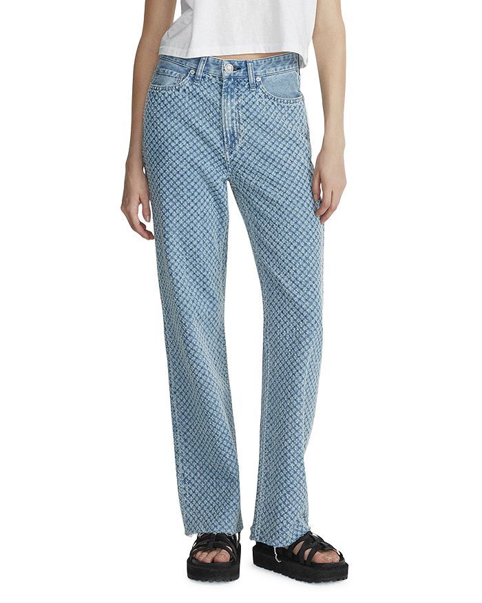 rag & bone Logan Embroidered Relaxed Fit High Rise Wide Leg Jeans in ...