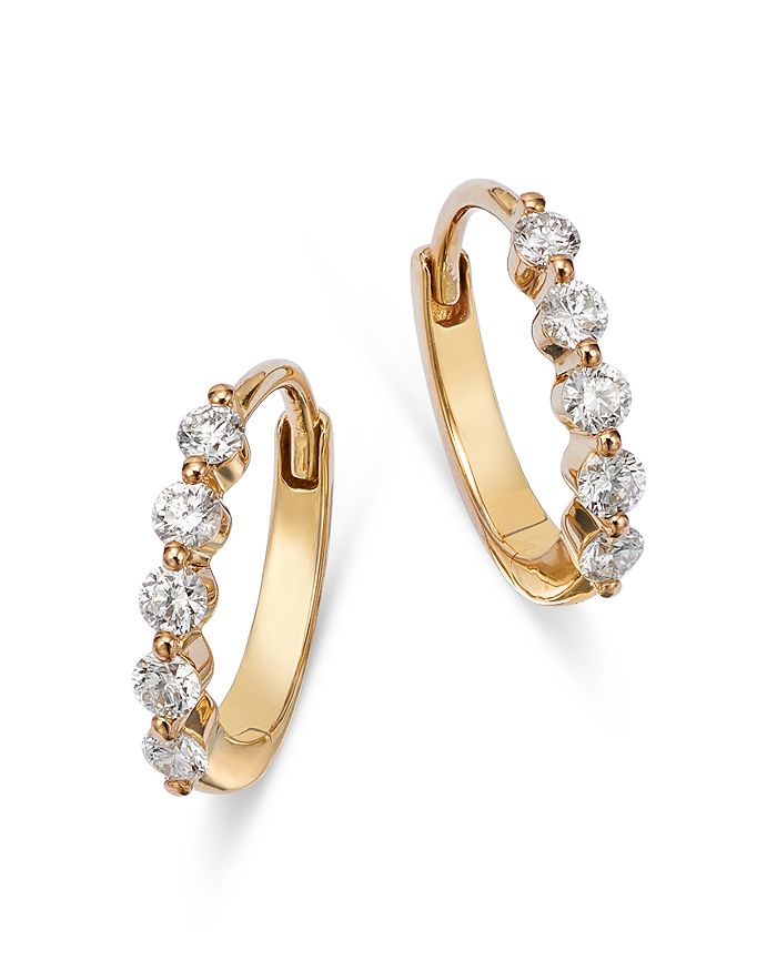 Bloomingdale's Diamond Mini Hoop Earring Collection in 14K Gold, 0.25 ...