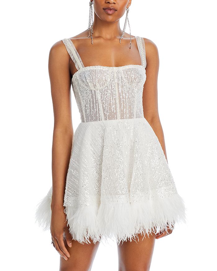 Bronx and Banco Women's Mademoiselle Bridal Mini Dress - White - Size M