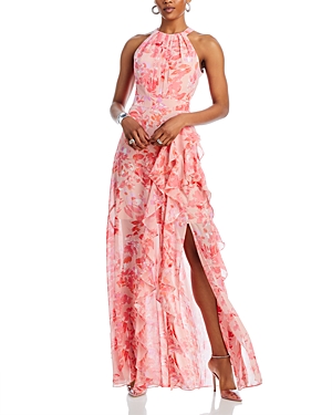 Shop Eliza J Reverse Halter Dress In Pink