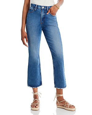FRAME HIGH N TIGHT HIGH RISE CROPPED FLARE JEANS IN DEL AMO GRIND