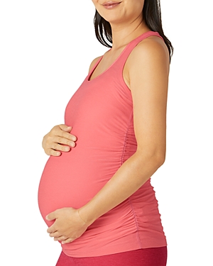 Shop Beyond Yoga Maternity Travel Racerback Tank In Sun Kissed Coral