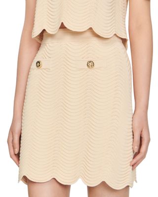 Sandro Bamba Wavy Knit Mini Skirt | Bloomingdale's