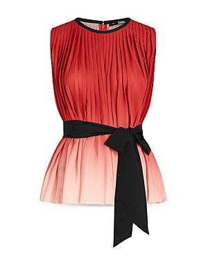 KARL LAGERFELD PLEATED OMBRE BLOUSE