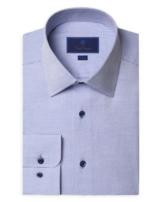 David Donahue - Trim Fit Mircro Dobby Dress Shirt