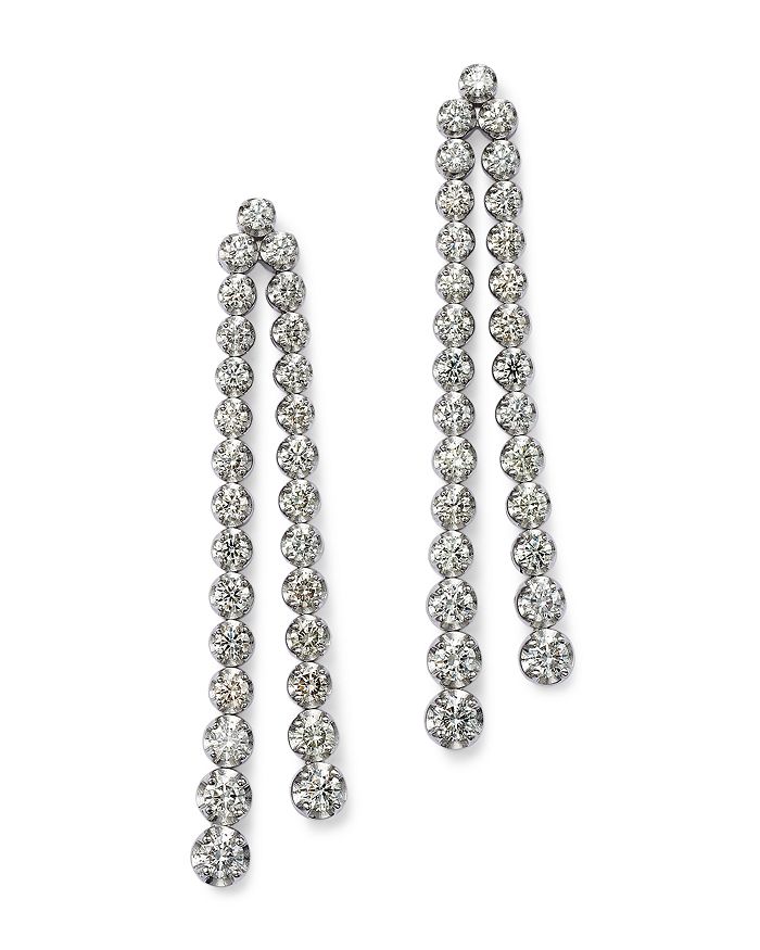 Bloomingdale's Diamond Double Strand Linear Drop Earrings in 14K White Gold,  4.00 ct. t.w. - 100% Exclusive
