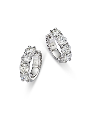 Bloomingdale's Diamond Huggie Hoop Earrings in 14K White Gold, 3.20 ct. t.w. - 100% Exclusive