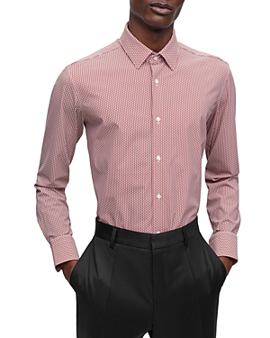 Shop Hugo Boss Hank Kent Slim Fit Long Sleeve Shirt In Open Pink